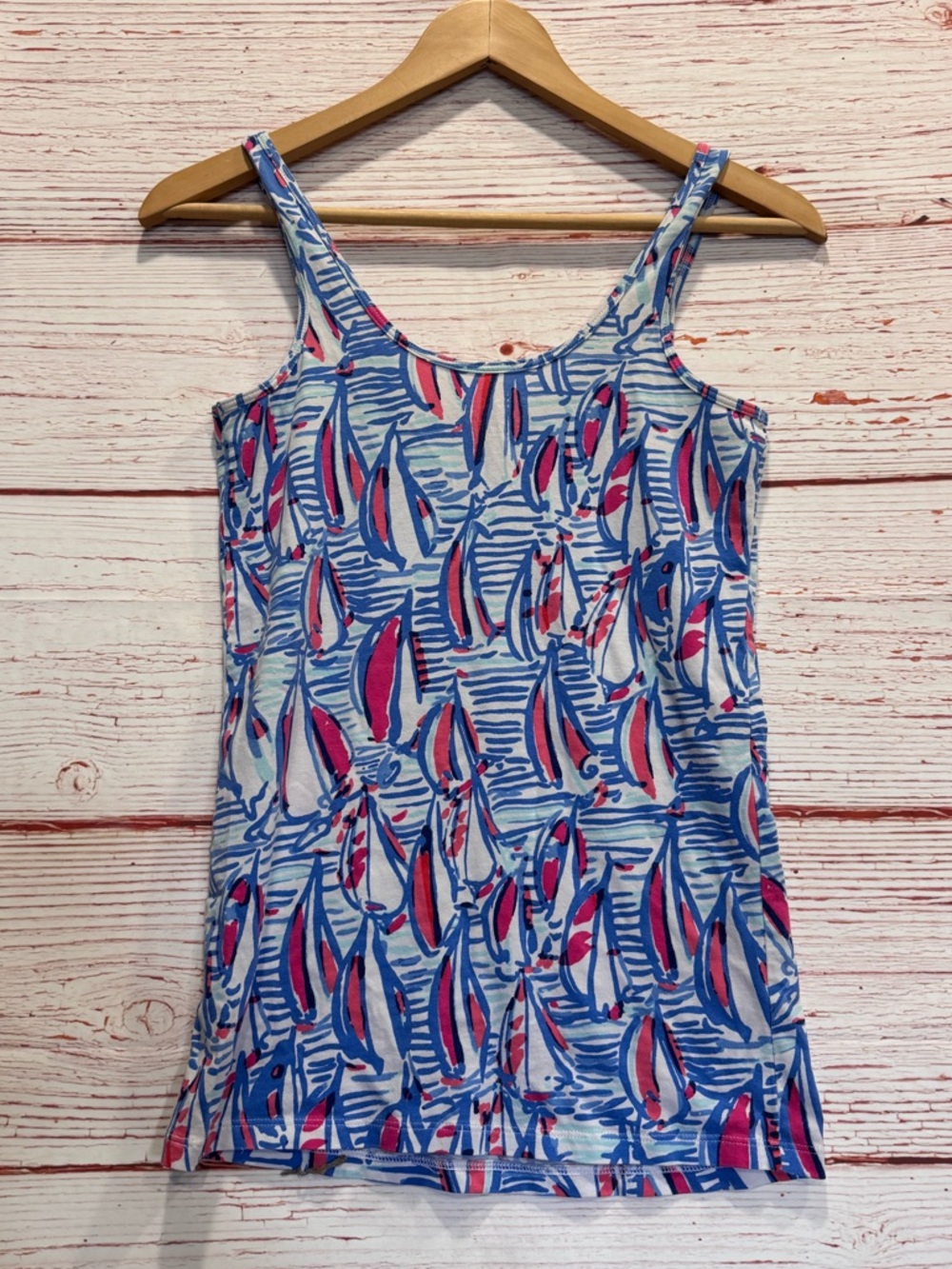 Lilly Pulitzer Tabbie Tank Top in Resort White Red Right Return Sz S - Picture 10 of 10